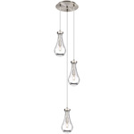 Owego Multi Light Pendant - Brushed Satin Nickel / Clear