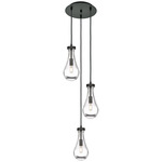 Owego Multi Light Pendant - Matte Black / Clear