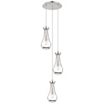 Owego Multi Light Pendant - Polished Nickel / Clear