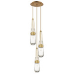 Milan Multi Light Pendant - Brushed Brass / Clear
