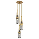Milan Multi Light Pendant - Brushed Brass / Smoked