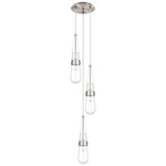 Milan Multi Light Pendant - Brushed Satin Nickel / Clear
