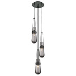Milan Multi Light Pendant - Matte Black / Smoked