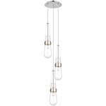 Milan Multi Light Pendant - Polished Nickel / Clear