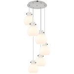 Newton Sphere Multi Light Pendant - Polished Nickel / Frosted