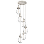 Malone Multi Light Pendant - Brushed Satin Nickel / Clear