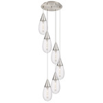 Malone Multi Light Pendant - Brushed Satin Nickel / Striped Clear