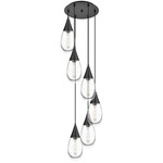 Malone Multi Light Pendant - Matte Black / Clear