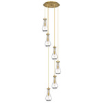Owego Multi Light Pendant - Brushed Brass / Clear