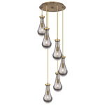Owego Multi Light Pendant - Brushed Brass / Smoked