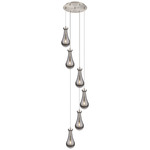 Owego Multi Light Pendant - Brushed Satin Nickel / Smoked