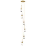 Milan Multi Light Pendant - Brushed Brass / Clear