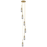 Milan Multi Light Pendant - Brushed Brass / Smoked