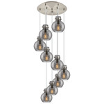 Newton Sphere Multi Light Pendant - Brushed Satin Nickel / Smoked