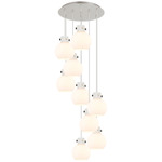 Newton Sphere Multi Light Pendant - Polished Nickel / Frosted