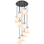Newton Cone Multi Light Pendant - Matte Black / Frosted
