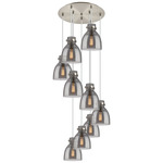 Newton Bell Multi Light Pendant - Brushed Satin Nickel / Smoked