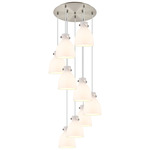 Newton Bell Multi Light Pendant - Brushed Satin Nickel / Frosted