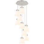 Newton Bell Multi Light Pendant - Polished Nickel / Frosted