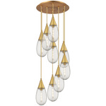 Malone Multi Light Pendant - Brushed Brass / Striped Clear
