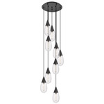 Malone Multi Light Pendant - Matte Black / Striped Clear