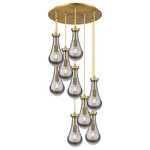 Owego Multi Light Pendant - Brushed Brass / Smoked