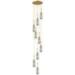 Milan Multi Light Pendant - Brushed Brass / Smoked