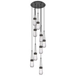 Milan Multi Light Pendant - Matte Black / Clear