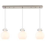 Newton Sphere Linear Multi Light Pendant - Brushed Satin Nickel / Frosted