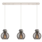 Newton Sphere Linear Multi Light Pendant - Polished Nickel / Smoked