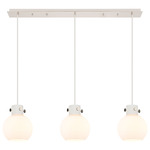 Newton Sphere Linear Multi Light Pendant - Polished Nickel / Frosted