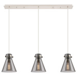 Newton Cone Linear Multi Light Pendant - Polished Nickel / Smoked