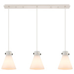 Newton Cone Linear Multi Light Pendant - Polished Nickel / Frosted