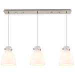 Newton Bell Linear Pendant - Brushed Satin Nickel / Frosted