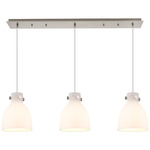 Newton Bell Linear Pendant - Brushed Satin Nickel / Frosted