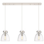 Newton Bell Linear Pendant - Polished Nickel / Clear