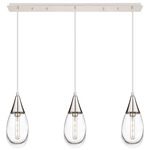 Malone Linear Multi Light Pendant - Polished Nickel / Clear