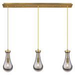 Owego Linear Multi Light Pendant - Brushed Brass / Smoked