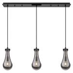 Owego Linear Multi Light Pendant - Matte Black / Smoked