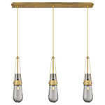 Milan Linear Multi Light Pendant - Brushed Brass / Smoked