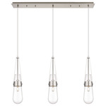 Milan Linear Multi Light Pendant - Brushed Satin Nickel / Clear