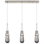 Milan Linear Multi Light Pendant - Brushed Satin Nickel / Smoked