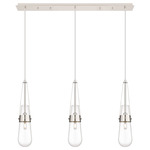 Milan Linear Multi Light Pendant - Polished Nickel / Clear