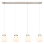 Newton Sphere Linear Multi Light Pendant - Brushed Satin Nickel / Frosted