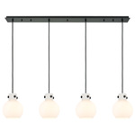 Newton Sphere Linear Multi Light Pendant - Matte Black / Frosted