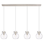 Newton Sphere Linear Multi Light Pendant - Polished Nickel / Clear