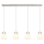 Newton Sphere Linear Multi Light Pendant - Polished Nickel / Frosted