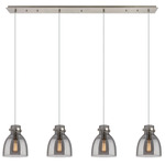 Newton Bell Linear Pendant - Brushed Satin Nickel / Smoked