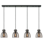 Newton Bell Linear Pendant - Matte Black / Smoked