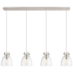 Newton Bell Linear Pendant - Polished Nickel / Clear